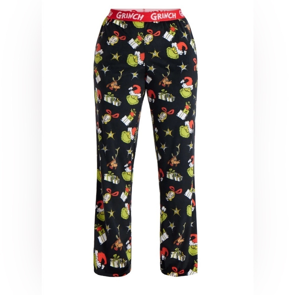 Dr. Seuss Women's The Grinch Print Velour Sleep Pants